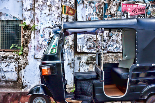 A rather elegant tuk-tuk spotted in the old town of Galle