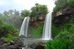 The Two Sisters, a pair of almost identical cataracts on the Argentinian side of the Iguazu falls.