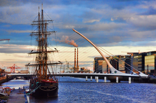 View over the Dublin Docklands.